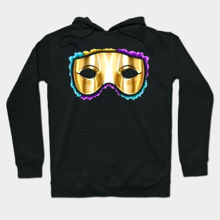 Yellow golden Mask For Mardi Gras Hoodie